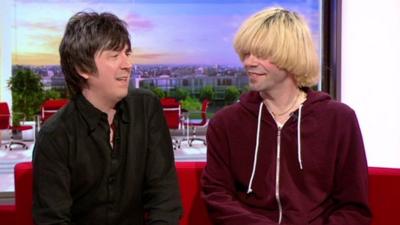 Tim Burgess (r) and Mark Collins