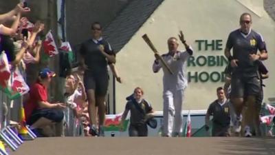 Olympic torch relay in Monmouth