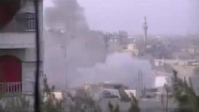 Unverified video of blast in Homs