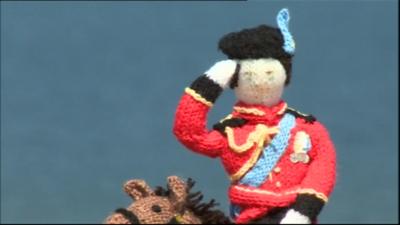 Knitted figure on Saltburn Pier