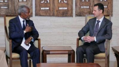 Kofi Annan meeting with President Assad