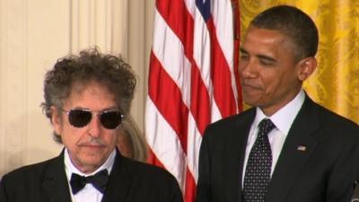 Bob Dylan and President Barack Obama at the White House 29 May 2012