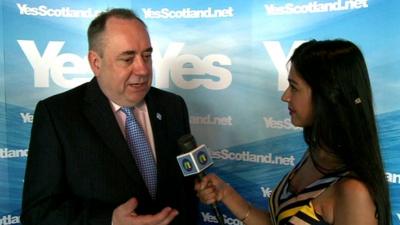 Alex Salmond speaking to Nel