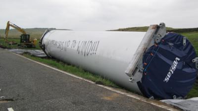 Fallen wind turbine stem