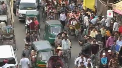Commuters in Dhaka
