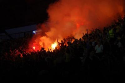 Inside the Metalist football stadium in Ukraine