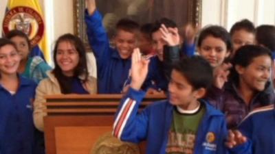 Children celebrating in Colombia.