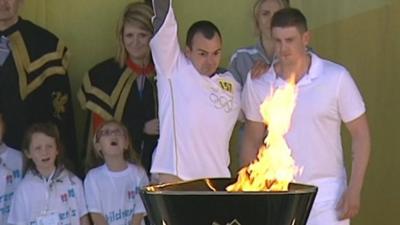 Iraq war veteran Craig Lundberg was the last torchbearer of the day in Liverpool