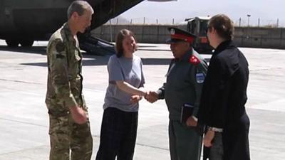 British nutritionist Helen Johnston with officials