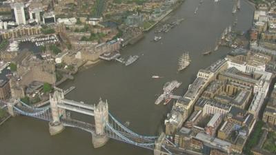 Aerial view of Thames