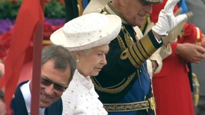 Queen and Duke of Edinburgh on Spirit of Chartwell