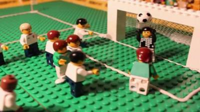 Football match recreated in Lego