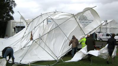 Marquee down at Suffolk showground