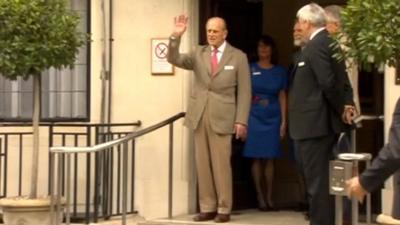 Duke of Edinburgh leaving hospital