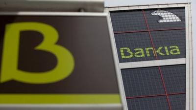 Signs for Spanish bank Bankia