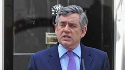 Gordon Brown outside No 10 in May 2010