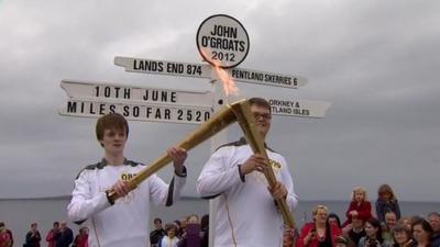 Olympic torch at John O'Groats