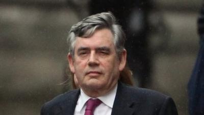 Gordon Brown on his way to the Leveson Inquiry