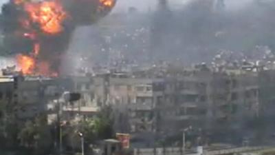 An explosion in Homs