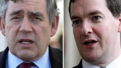 Former Prime Minister Gordon Brown and Chancellor George Osborne