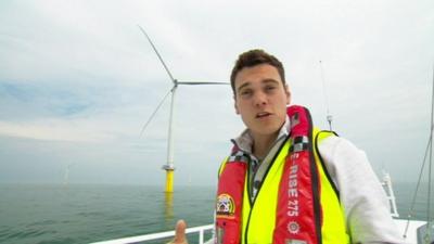 Joe at the London Array wind farm