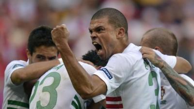 Pepe gives Portugal the lead