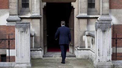 David Cameron arrives to give evidence at the Leveson Inquiry