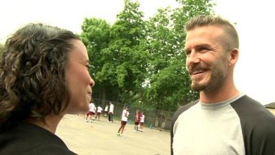 David Beckham talks to Newsround's Leah