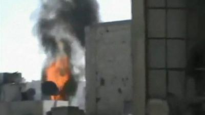 Fire in Homs