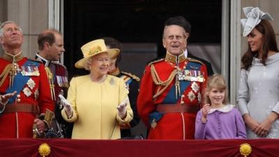 Queen Elizabeth II, Prince Philip, Duke of Edinburgh, and other members of the Royal Family