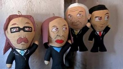 Pinatas of Mexican presidential candidates