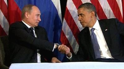 Vladimir Putin and Barack Obama