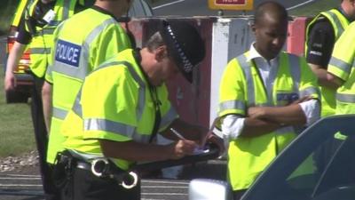 Police operation at Stansted Airport