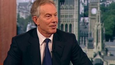 Former Prime Minister Tony Blair on the Andrew Marr show