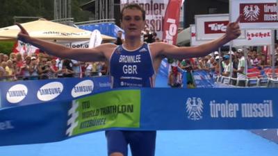 Alistair Brownlee wins the World Series Triathlon in Kitzbuehel