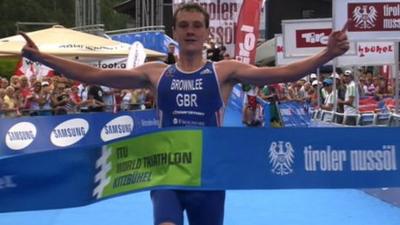 Alistair Brownlee wins the World Series Triathlon in Kitzbuehel