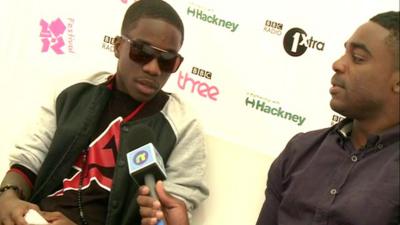 Tinchy Stryder chatting to Ore