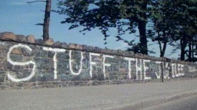 "Stuff the Jubilee" painted in 1977