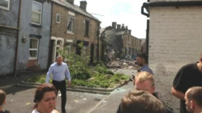 Damaged house in Oldham