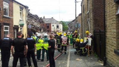 Scene of blast in Oldham