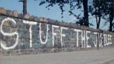 'Stuff the Jubilee' sign written on wall in Northern Ireland