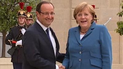 Francois Hollande and Angela Merkel