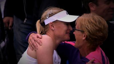 Britain's Elena Baltacha and Judy Murray