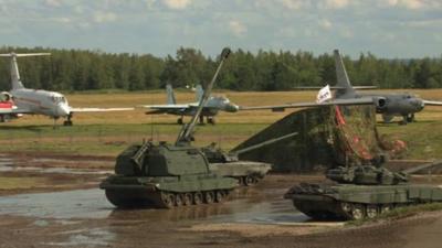 Russian tanks and planes