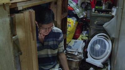 A cramped Hong Kong home