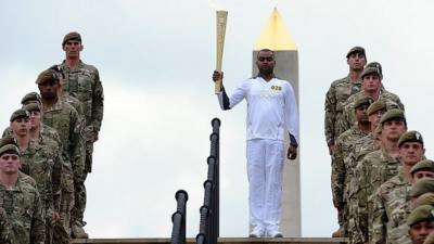 War hero Corporal Johnson Beharry carried the Olympic