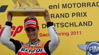 Dani Pedrosa wins the 2011 Sachsenring MotoGP