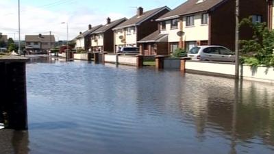 A flooded road