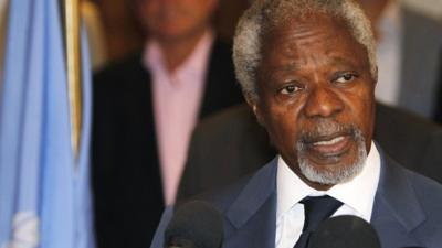 UN and Arab League's envoy to Syria, Kofi Annan