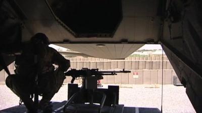 Gun on board a helicopter